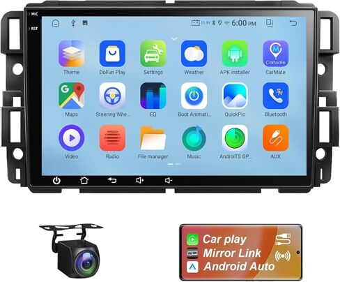 Upgraded Car Radio for Chevy Silverado/GMC Sierra Yukon/Buick Enclave 2007-2012 with Wireless Carplay&Android Auto 8" Ultra HD Touchscreen, AM/FM/RDS, Backup Camera, SWC in Kuwait