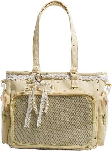 YFGBCX Ita Crossbody Tote Bag, Cute Clear Pin Display Bag with Insert, Shoulder Purse for Anime Badge Collection in Saudi Arabia