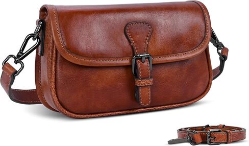 HESHE Leather Small Crossbody Bags for Women Satchel Purses Mini Shoulder Handbags with 2 Adjustable Strap Travel Hobo Purse in Saudi Arabia