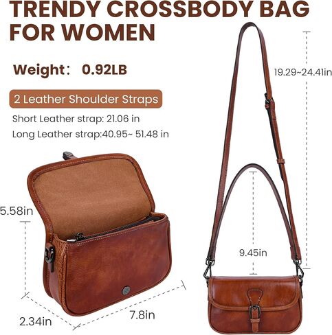 HESHE Leather Small Crossbody Bags for Women Satchel Purses Mini Shoulder Handbags with 2 Adjustable Strap Travel Hobo Purse in Saudi Arabia
