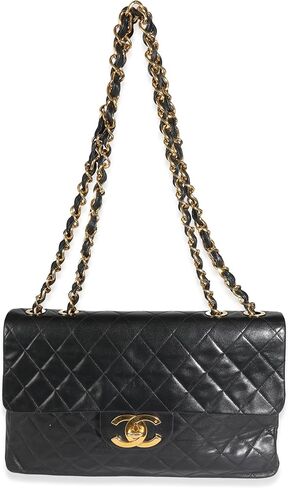 CHANEL Pre-Loved Vintage 24K Black Quilted Lambskin Maxi XL Flap Bag, Black in Saudi Arabia