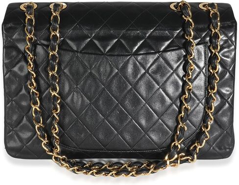 CHANEL Pre-Loved Vintage 24K Black Quilted Lambskin Maxi XL Flap Bag, Black in Saudi Arabia