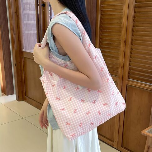 Large Capacity Vintage Eco-Friendly Floral Canvas Tote Bag - Bohemian Style, Casual Shopping Tote for Daily/Work/School in Kuwait