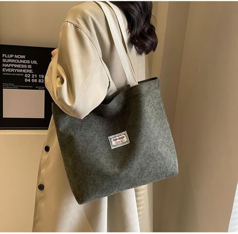 Large Capacity Vintage Eco-Friendly Floral Canvas Tote Bag - Bohemian Style, Casual Shopping Tote for Daily/Work/School in Kuwait