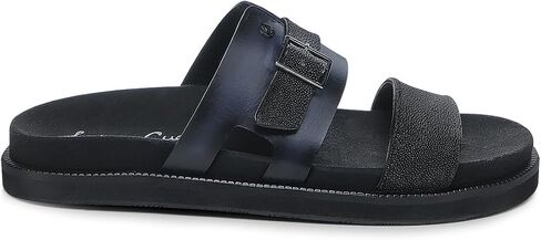 FRANCO CUADRA | Men's Sandal in Premium Black Stingray Leather with Adjustable Buckle 4M7MTTS in Kuwait