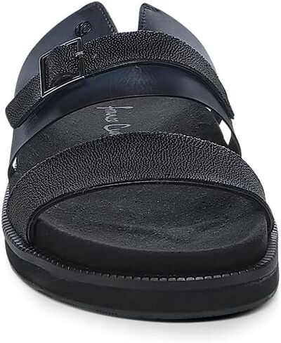 FRANCO CUADRA | Men's Sandal in Premium Black Stingray Leather with Adjustable Buckle 4M7MTTS in Kuwait