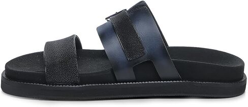 FRANCO CUADRA | Men's Sandal in Premium Black Stingray Leather with Adjustable Buckle 4M7MTTS in Kuwait