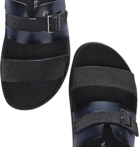 FRANCO CUADRA | Men's Sandal in Premium Black Stingray Leather with Adjustable Buckle 4M7MTTS in Kuwait