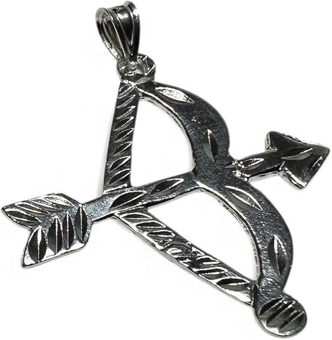 Sterling Silver Bow and Arrow Ochosi 1.35" x 1.15" Pendant in Kuwait