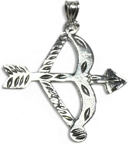 Sterling Silver Bow and Arrow Ochosi 1.35" x 1.15" Pendant in Kuwait