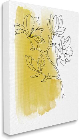 Stupell Industries Tree Blossom Branch Line Drawing Yellow Brush Pattern in Kuwait