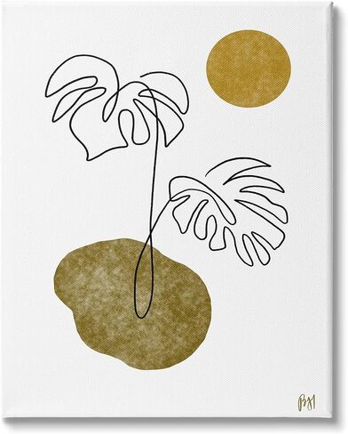 Stupell Industries Tropical Monstera Palms Line Drawing Abstract Desert Sky in Kuwait