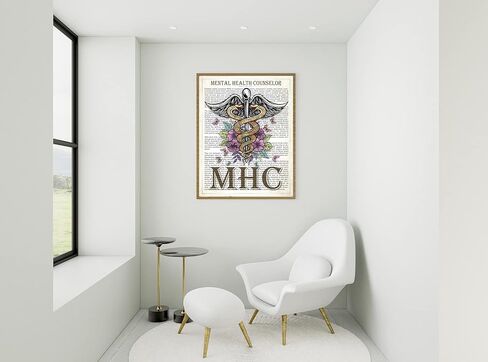 Mental Health Counselor Gift, MHC with Flowers Print, Therapist Gift, MHC graduation Gift, Psychologists Gift, Mental health Professional in Saudi Arabia