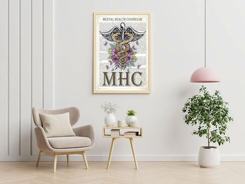 Mental Health Counselor Gift, MHC with Flowers Print, Therapist Gift, MHC graduation Gift, Psychologists Gift, Mental health Professional in Saudi Arabia