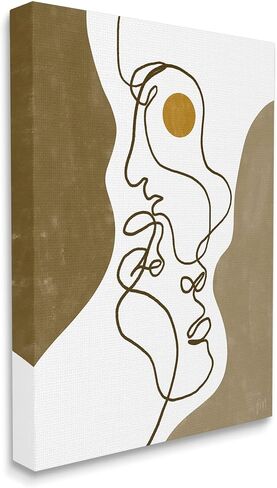 Stupell Industries Tender Faces Line Drawing Abstract Orange Brown Shapes in Kuwait