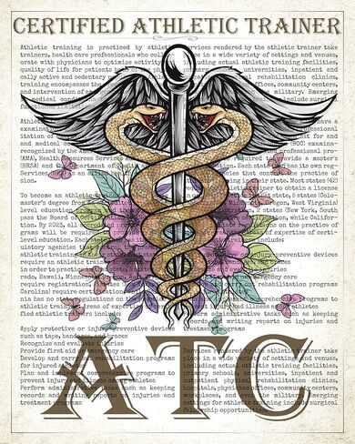 ATC with Flowers Print, Certified Athletic Trainer Gift, ATC Gift, Athletic Training Gift, Sports medicine, Athletic Trainer graduation Gift in Saudi Arabia