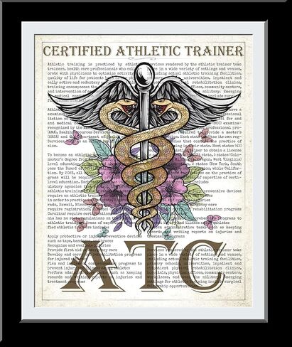 ATC with Flowers Print, Certified Athletic Trainer Gift, ATC Gift, Athletic Training Gift, Sports medicine, Athletic Trainer graduation Gift in Saudi Arabia