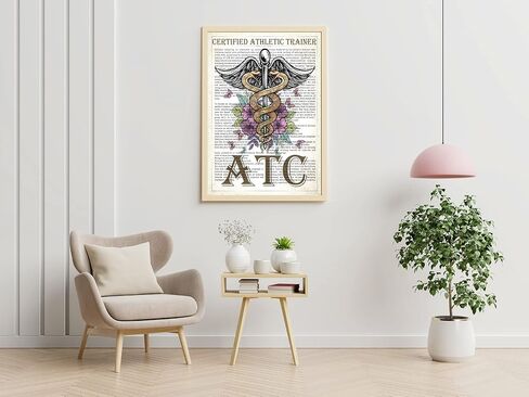 ATC with Flowers Print, Certified Athletic Trainer Gift, ATC Gift, Athletic Training Gift, Sports medicine, Athletic Trainer graduation Gift in Saudi Arabia