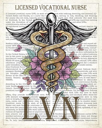 Licensed vocational nurse Gift, LVN with Flowers Print, LVN Gift, Nurse Graduation, LVN Decor, Nursing School, Nurse Present in Saudi Arabia