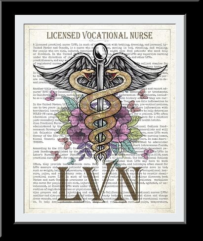 Licensed vocational nurse Gift, LVN with Flowers Print, LVN Gift, Nurse Graduation, LVN Decor, Nursing School, Nurse Present in Saudi Arabia