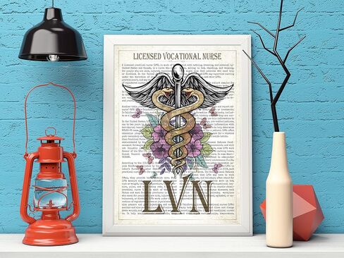 Licensed vocational nurse Gift, LVN with Flowers Print, LVN Gift, Nurse Graduation, LVN Decor, Nursing School, Nurse Present in Saudi Arabia