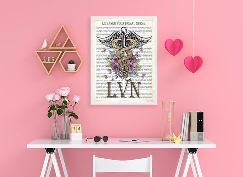 Licensed vocational nurse Gift, LVN with Flowers Print, LVN Gift, Nurse Graduation, LVN Decor, Nursing School, Nurse Present in Saudi Arabia