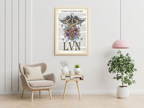Licensed vocational nurse Gift, LVN with Flowers Print, LVN Gift, Nurse Graduation, LVN Decor, Nursing School, Nurse Present in Saudi Arabia