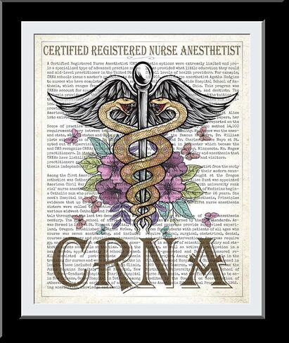 CRNA with Flowers Gift, Certified Registered Nurse Anesthetist Print, CRNA Gift, Medical Print, CRNA Graduation, Anesthetist Gift Idea in Saudi Arabia