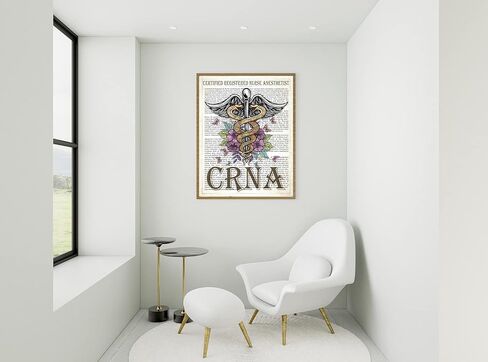 CRNA with Flowers Gift, Certified Registered Nurse Anesthetist Print, CRNA Gift, Medical Print, CRNA Graduation, Anesthetist Gift Idea in Saudi Arabia