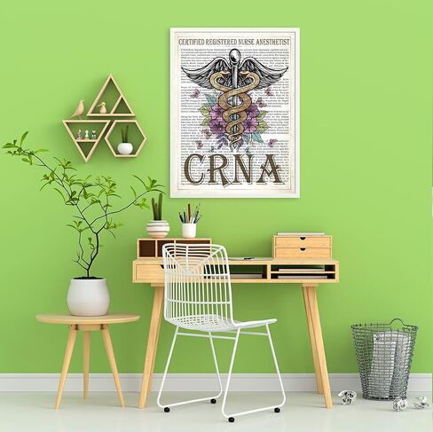 CRNA with Flowers Gift, Certified Registered Nurse Anesthetist Print, CRNA Gift, Medical Print, CRNA Graduation, Anesthetist Gift Idea in Saudi Arabia