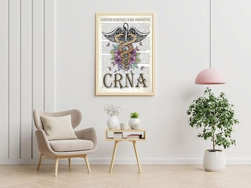 CRNA with Flowers Gift, Certified Registered Nurse Anesthetist Print, CRNA Gift, Medical Print, CRNA Graduation, Anesthetist Gift Idea in Saudi Arabia