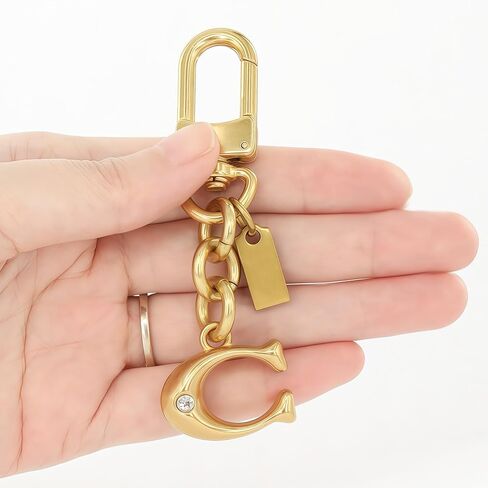 Golden Bag Charms C for Handbags, C Initial Purse Charm Keychain, Wallet Charms Handbag Accessories in Saudi Arabia