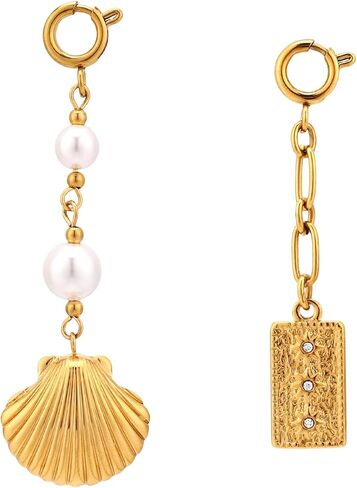 Lyreh 2pcs Beach Shell Keychains, Stylish Dainty Starfish Shell Charm for Bikini Summer Outfit Accessory Keychains for Women in Kuwait