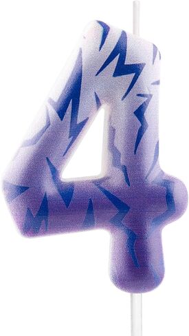 Number 6 Kpop Birthday Candle, Purple Lightning Numeral Cake Topper Candle for Kpop Theme Tattoo Design Party Supplies Anniversary Decoration Favors in Kuwait