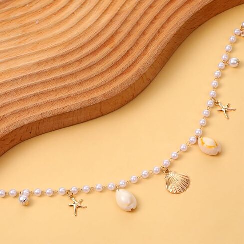 Boho Mermaid Waist Chain, Gold Seashell Pearl Waist Chain Belt for Women, Summer Beach Vacation Bikini Beach Belly Chains for Women in Kuwait