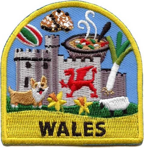 Wales World Showcase Travel Patch Souvenir Castle Vacation Embroidered Iron On in Kuwait