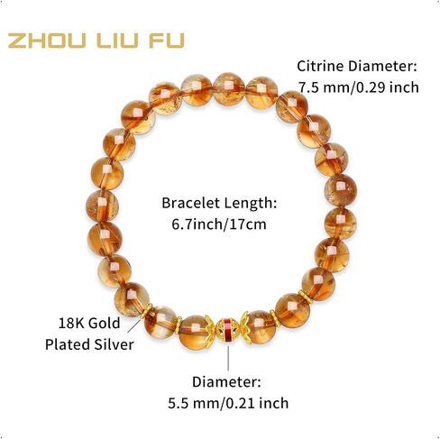 ZHOU LIU FU سوار من الفضة الاسترليني فضي أصفر كريستال مطرز أساور جوفاء سحر حبة تمتد سوار مجوهرات رائعة للنساء أمي عيد ميلاد الذكرى 6.7 "/ 17 سم J1920868 in Kuwait