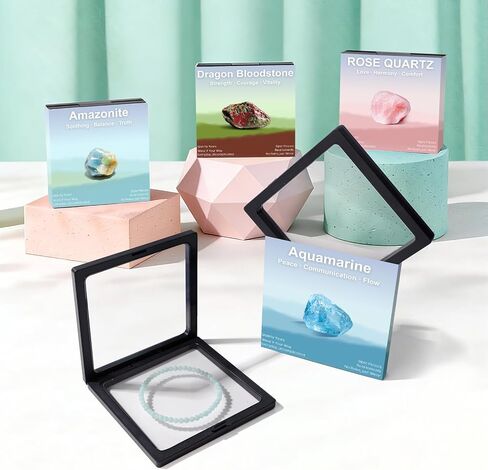 Natural Crystal Bracelet for Women, Handmade Gemstone Beaded Stretch Bracelet, Natural Stone Jewelry Gift with Floating Display Gift Box, 4mm 6mm 8mm in Saudi Arabia