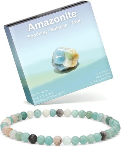 Natural Crystal Bracelet for Women, Handmade Gemstone Beaded Stretch Bracelet, Natural Stone Jewelry Gift with Floating Display Gift Box, 4mm 6mm 8mm in Saudi Arabia