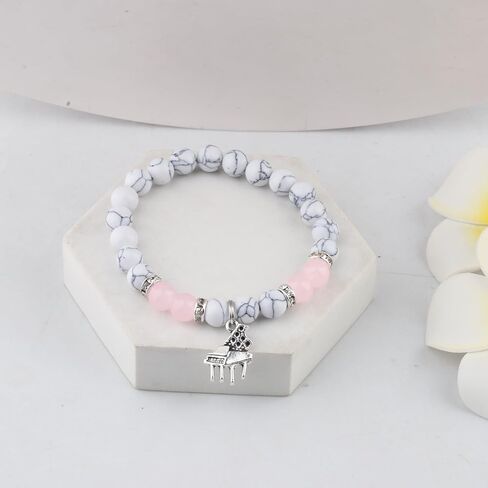 MAOFAED Piano Charm Healing Beaded Bracelet, Piano Teacher Gift, Music Teachers Thank You Gift, Band Teacher Gifts (pianoTeacher) in Kuwait