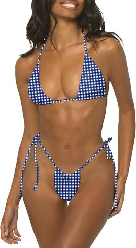 Thong Bikini Sets for Women - Brazilian Bikinis Sexy 2 Piece Women's Swimsuit Triangle Top Halter Cheeky String Bathing Suits in Saudi Arabia