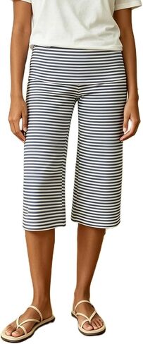 Foidiccx Women Gaucho Capri Pants Y2k Flared Fold Over Low Rise Culotte Wide Leg Pajama Pants Foldover Cropped Lounge Bottoms in Kuwait