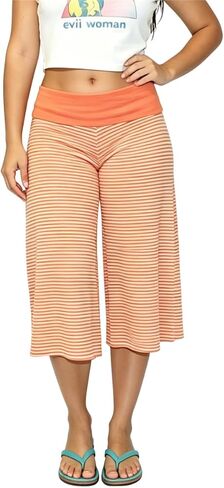 Foidiccx Women Gaucho Capri Pants Y2k Flared Fold Over Low Rise Culotte Wide Leg Pajama Pants Foldover Cropped Lounge Bottoms in Kuwait