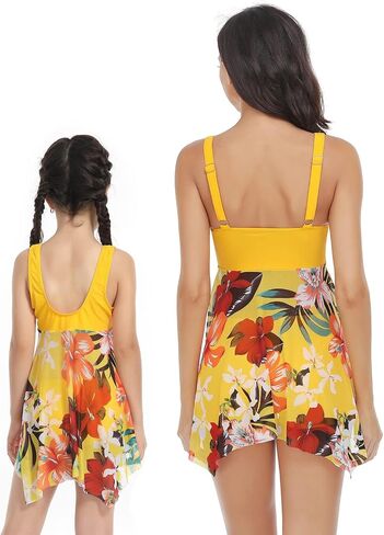 Mommy and Me Two Piece Swimsuit Women Girls High Waisted Bathing Suits Matching Family Swimwear in Saudi Arabia