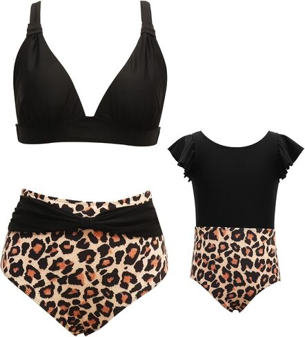 Mommy and Me Two Piece Swimsuit Women Girls High Waisted Bathing Suits Matching Family Swimwear in Saudi Arabia