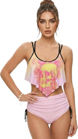 Women’s Floral 2026 Tankini Set – Spaghetti Strap High Stretch Swimsuit with Removable Pads in Saudi Arabia