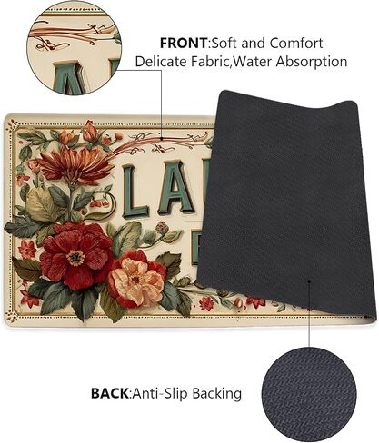 Laundry Room Runner Rug 20x47 inch,Non-Slip Waterproof Floor Mat,Farmhouse Kitchen Floor Mat for Mudroom and Bathroom (Flower, 20"x47") in Saudi Arabia