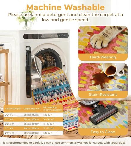 jxgzyy Chenille Hallway Runner Rug, Machine Washable Kitchen Carpet 2'2''*6', Non-Slip Low Pile Indoor Lightweight Rug for Kitchen Livingroom Bedroom Laundry Room Entryway, Abstract Colorful Style in Saudi Arabia