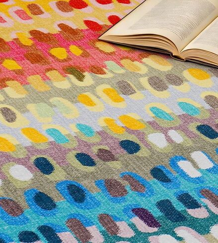 jxgzyy Chenille Hallway Runner Rug, Machine Washable Kitchen Carpet 2'2''*6', Non-Slip Low Pile Indoor Lightweight Rug for Kitchen Livingroom Bedroom Laundry Room Entryway, Abstract Colorful Style in Saudi Arabia