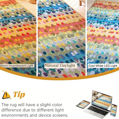 jxgzyy Chenille Hallway Runner Rug, Machine Washable Kitchen Carpet 2'2''*6', Non-Slip Low Pile Indoor Lightweight Rug for Kitchen Livingroom Bedroom Laundry Room Entryway, Abstract Colorful Style in Saudi Arabia